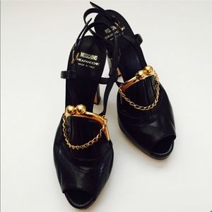 Moschino coin purse sling back heels